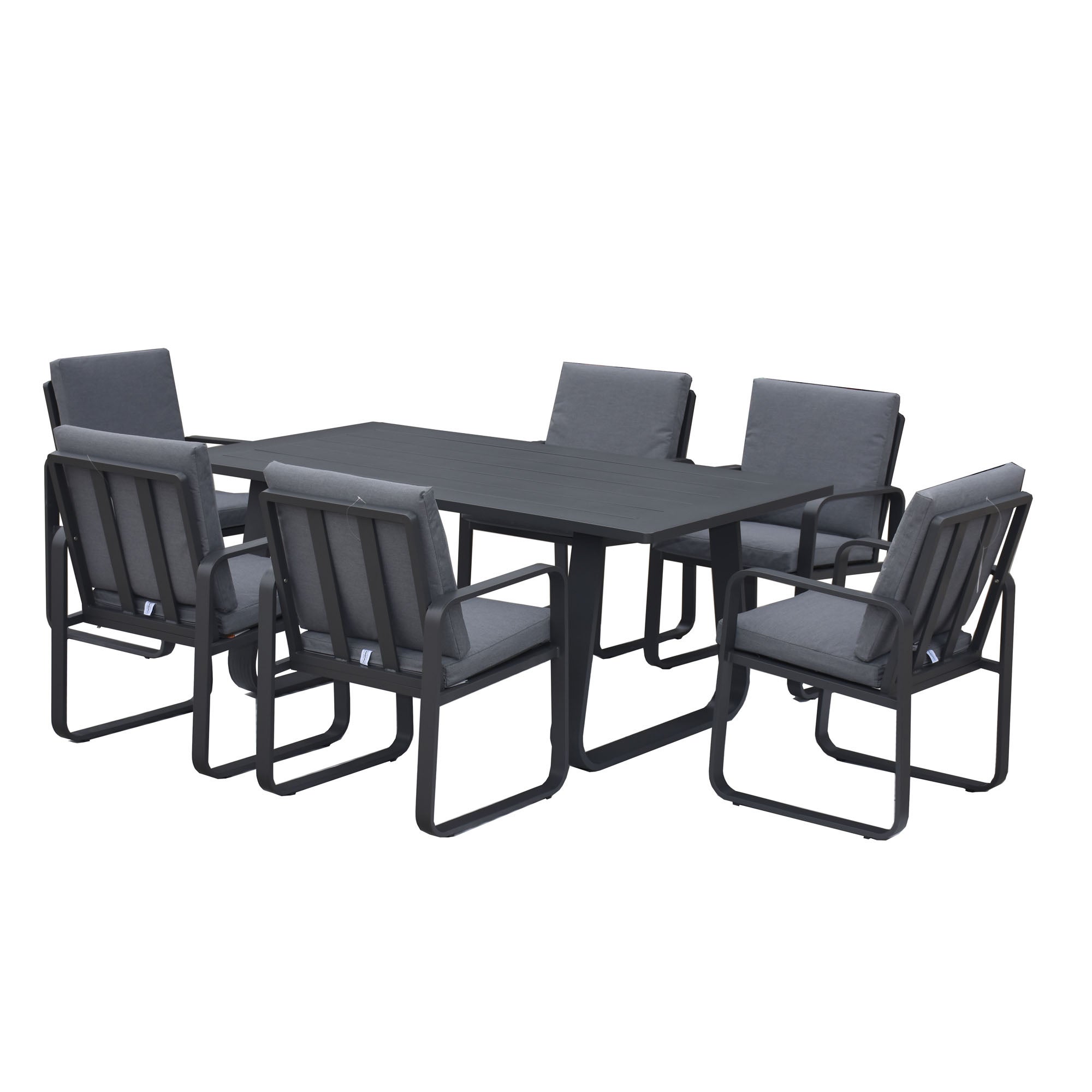 Babingley 6 Seater Dining Set Anthracite
