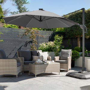 One Box 3m Round Parasol With Water Base