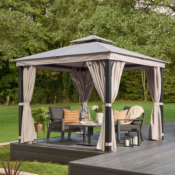 Luxury 3m x 3m Gazebo with LED Light Dunelm