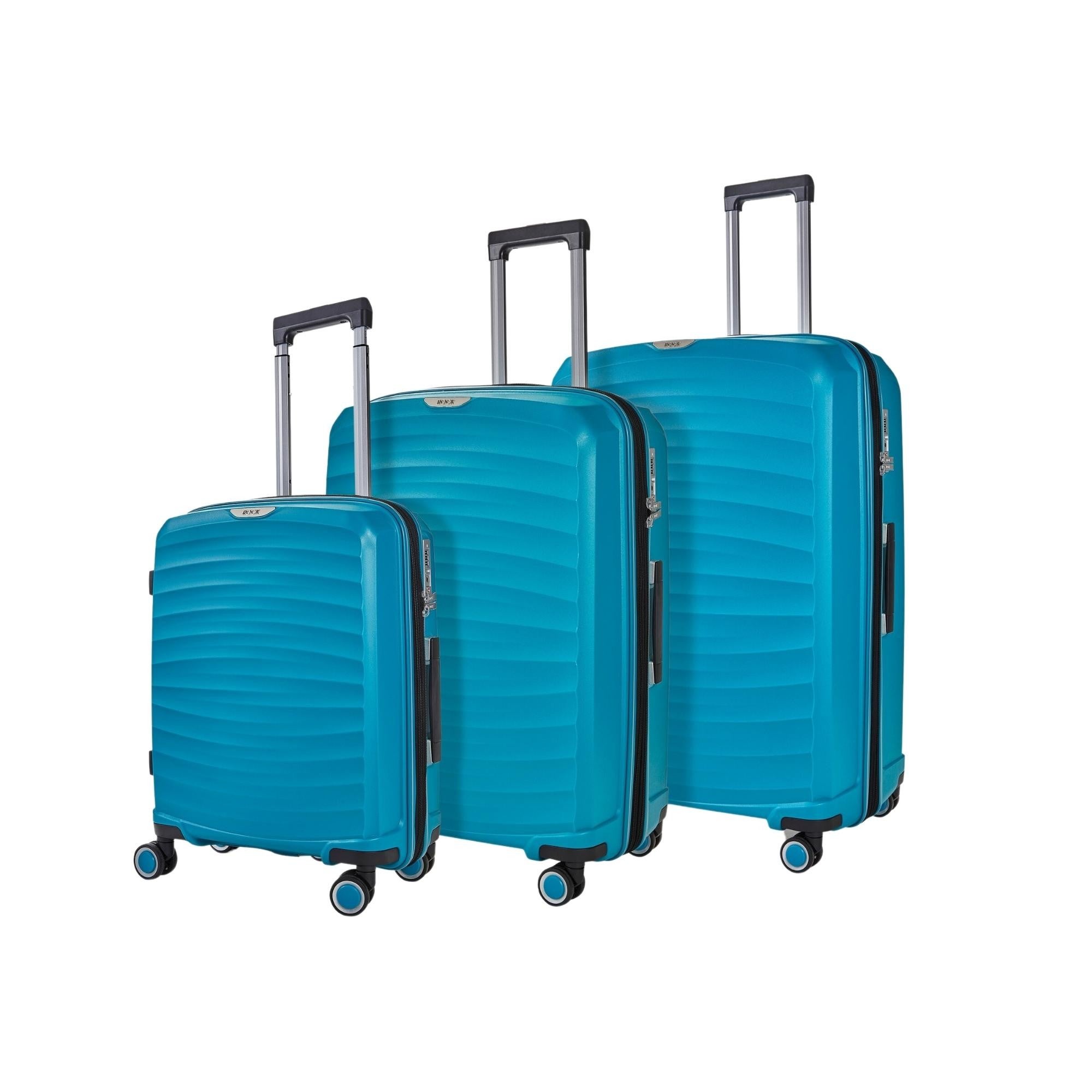 Photos - Other Bags & Accessories ROCK Luggage Sunwave Set of 3 Suitcases Blue 