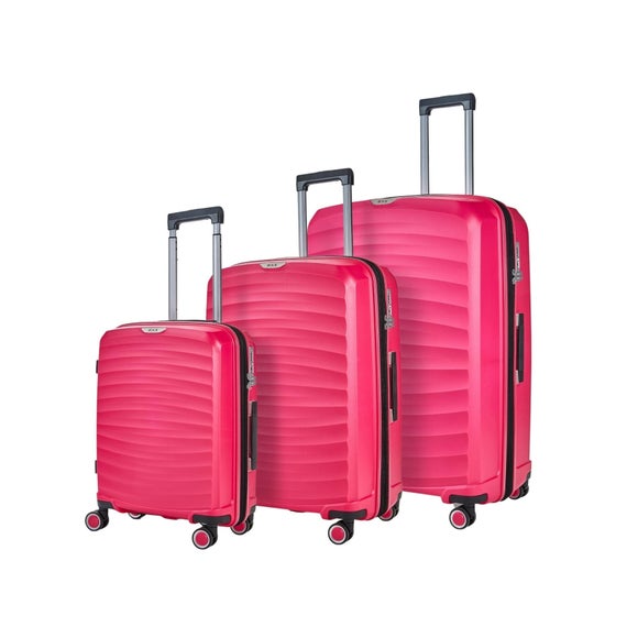 Rock Luggage Set of 3 Sunwave Hard Shell Suitcases