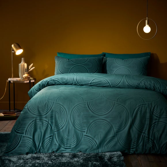 Emerald Prescot Duvet Cover Pillowcase Set Green