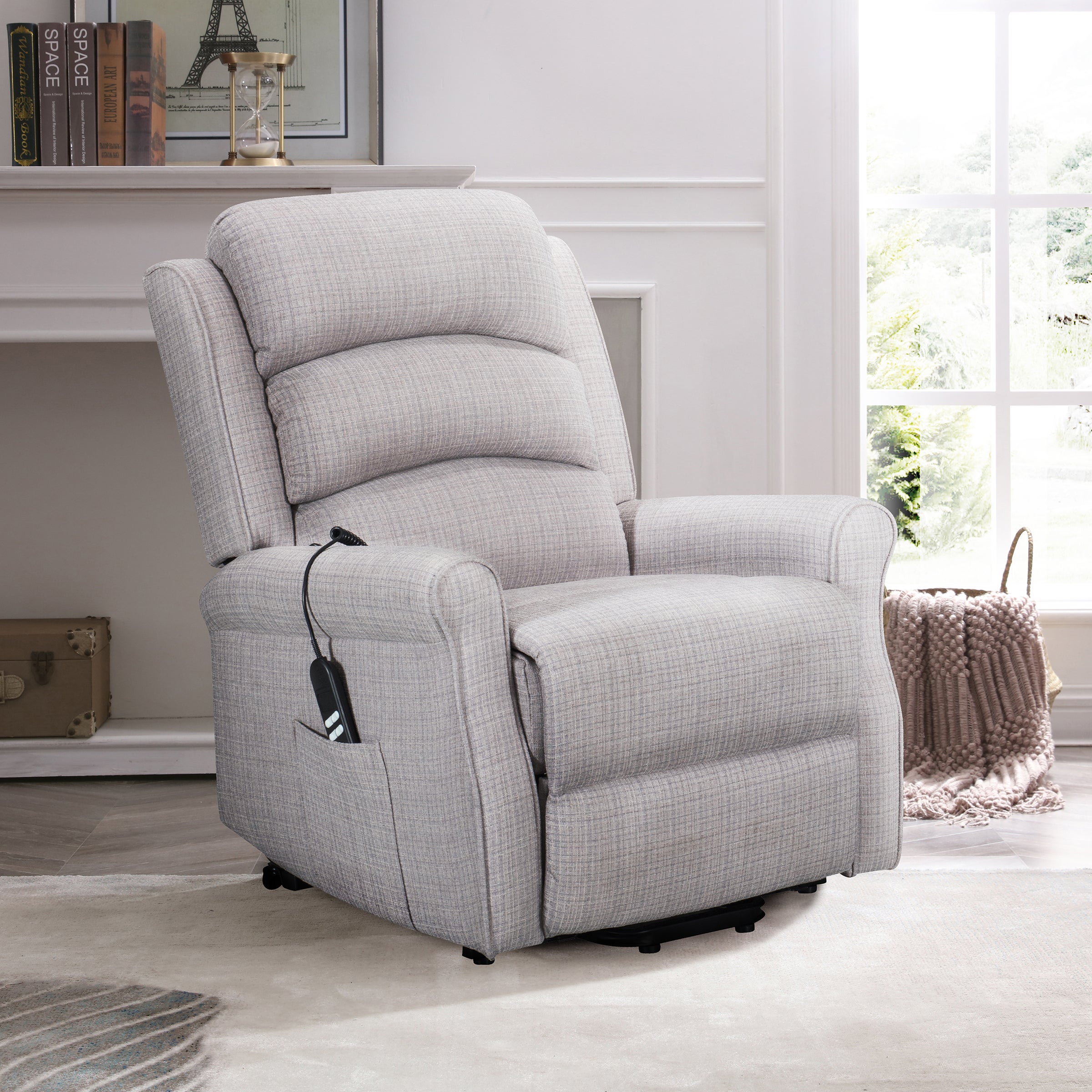 Ernest Twin Motor Rise and Recline Chair, Textured Weave