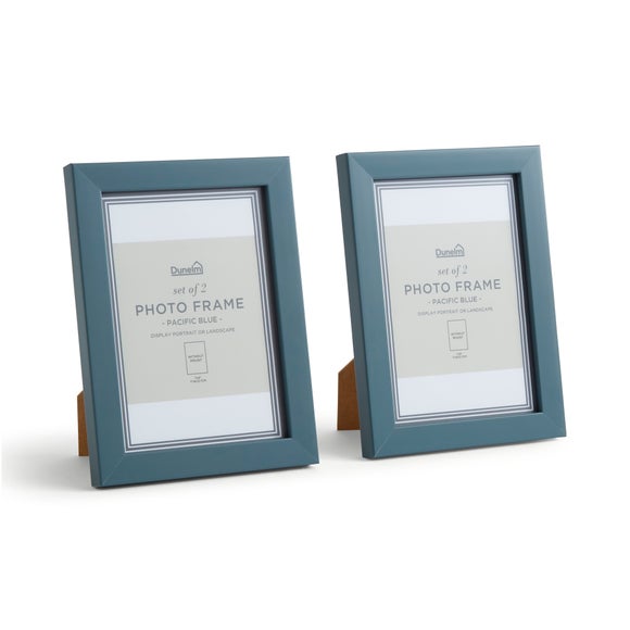 Set of 2 Pacific Blue Photo Frames Dunelm