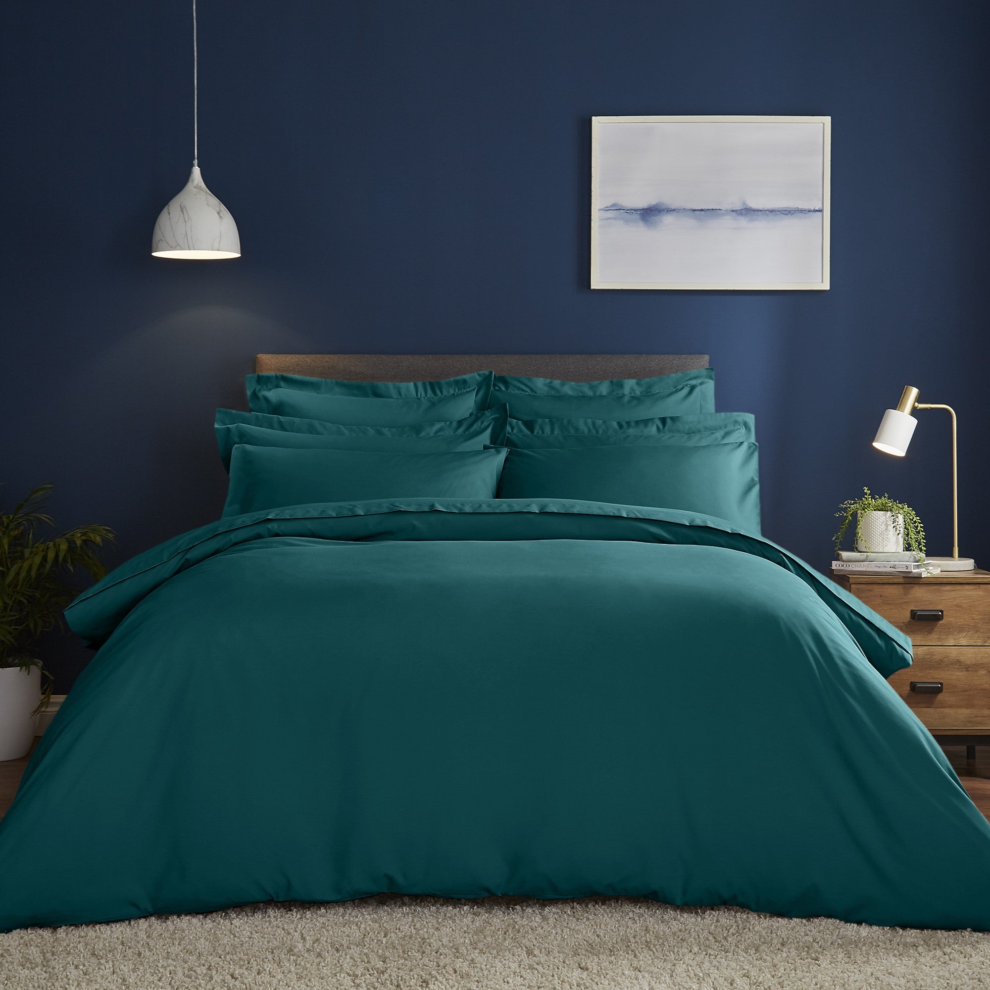 Image of Fogarty Soft Touch Duvet Cover and Pillowcase Set Ocean Blue