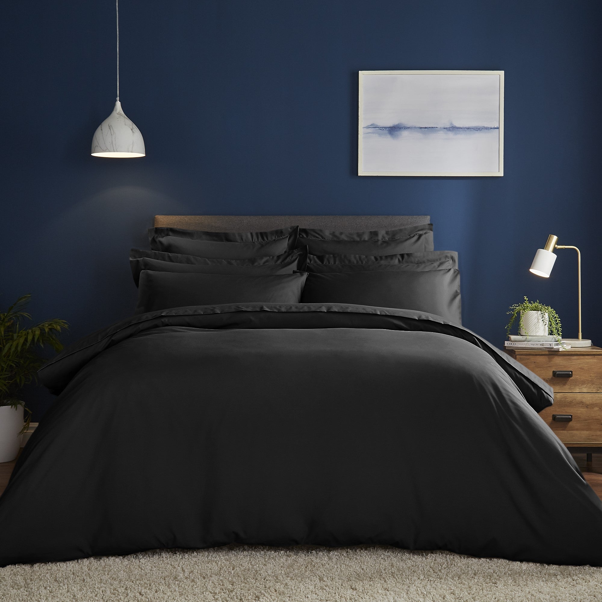 Image of Fogarty Soft Touch Duvet Cover and Pillowcase Set Black