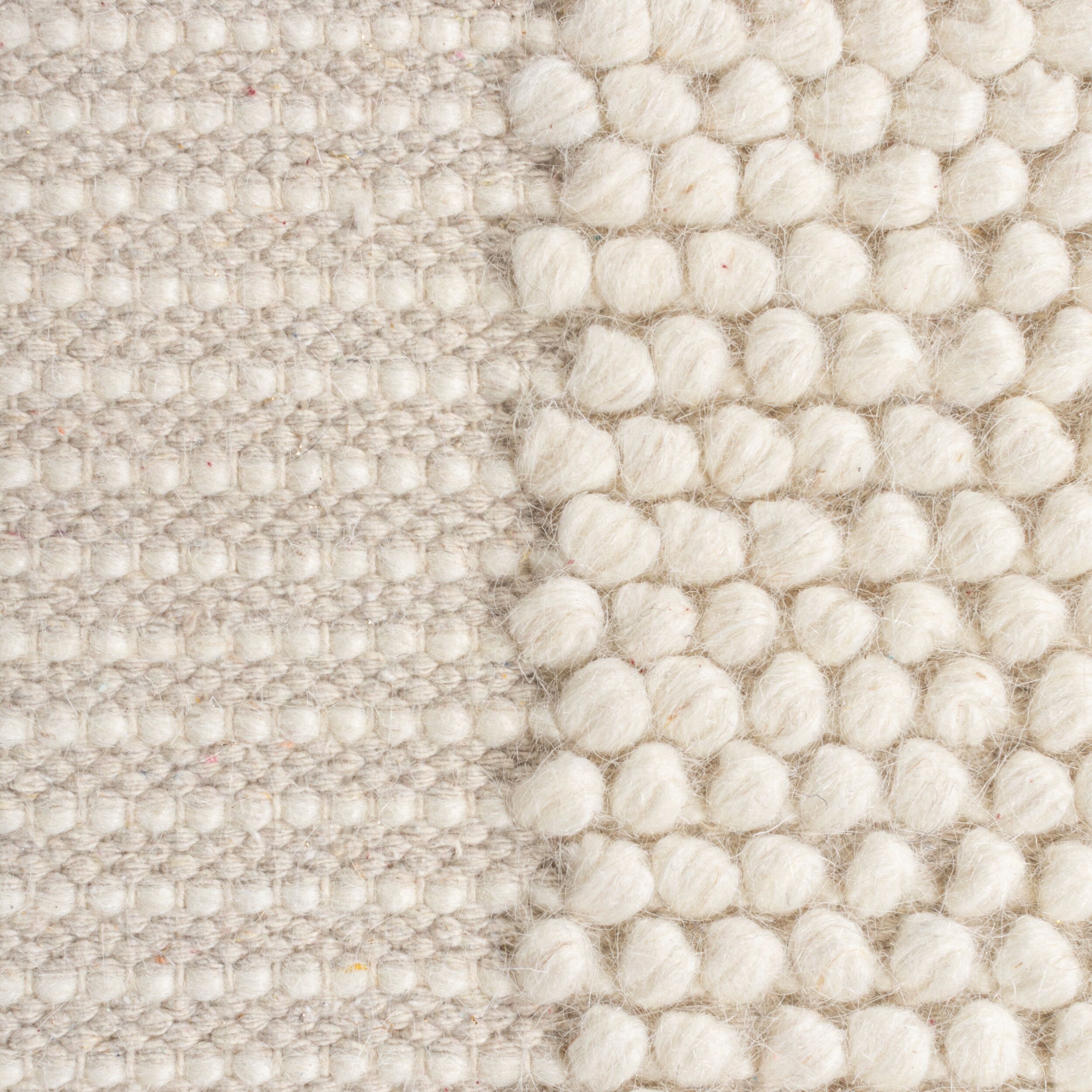 Pebble Wool Border Square Rug Pebble Ivory