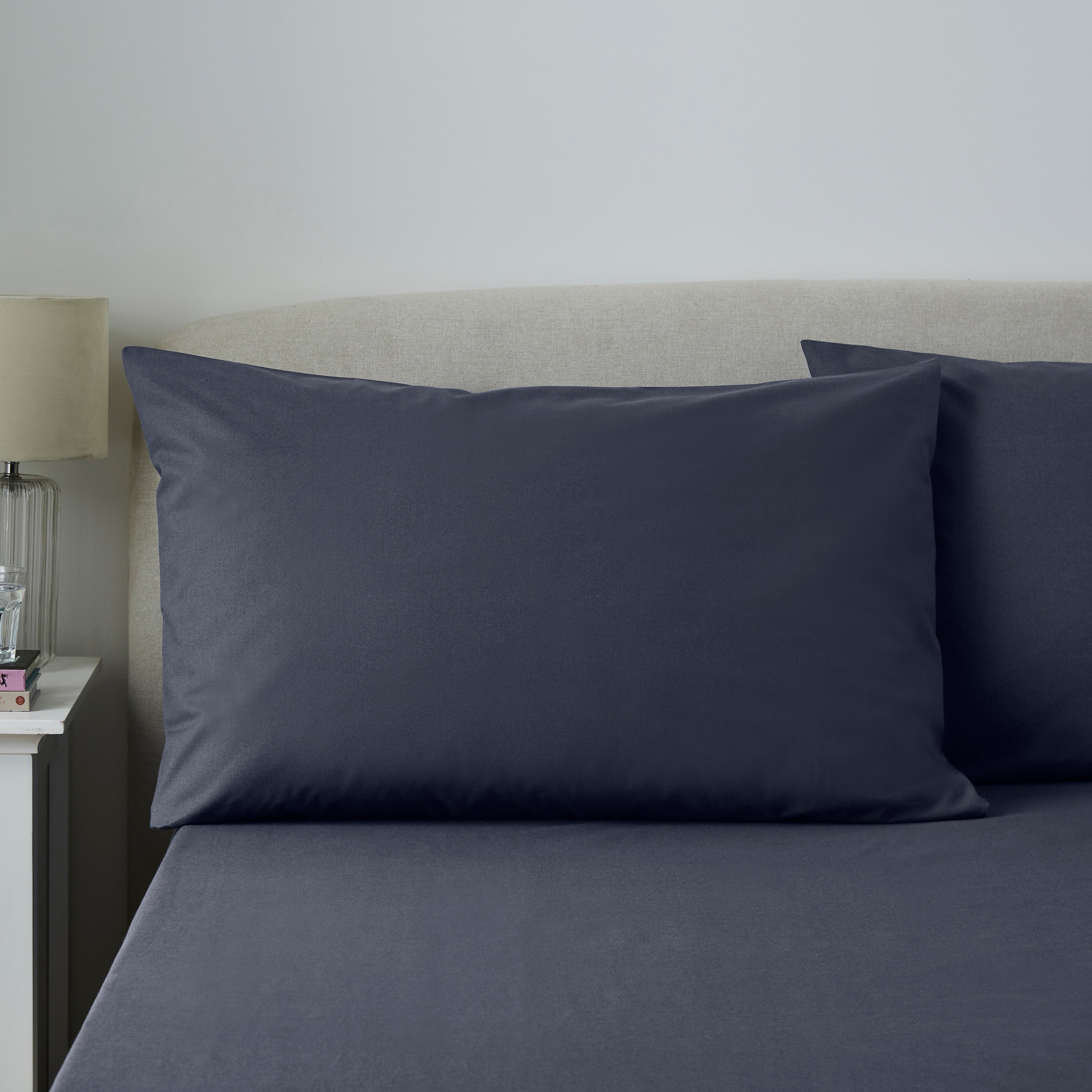 Soft Cotton Standard Pillowcase Pair Navy Blue