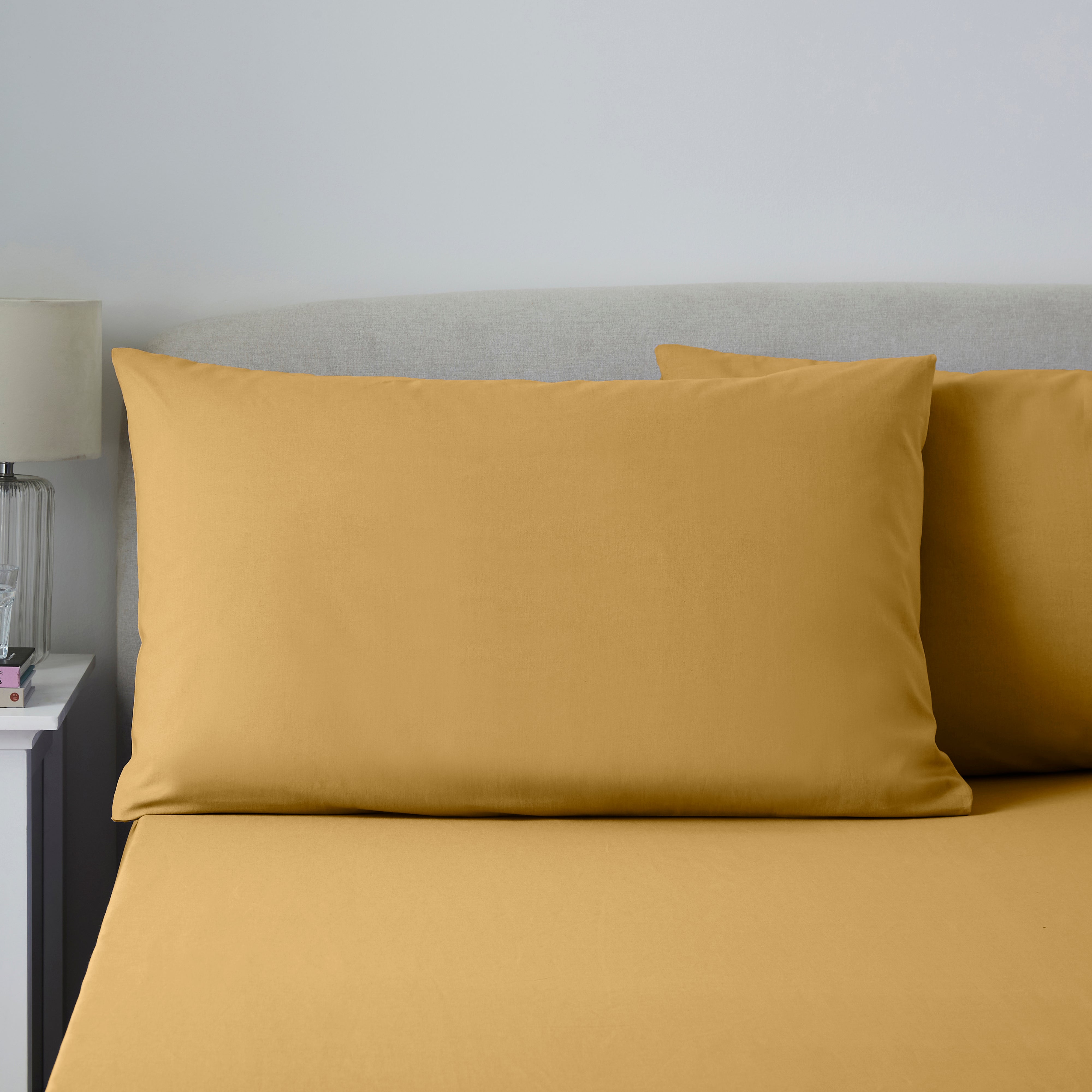 Soft Cotton Standard Pillowcase Pair Ochre