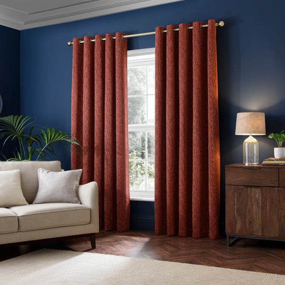Lincoln Thermal Eyelet Curtain Terracotta Dunelm