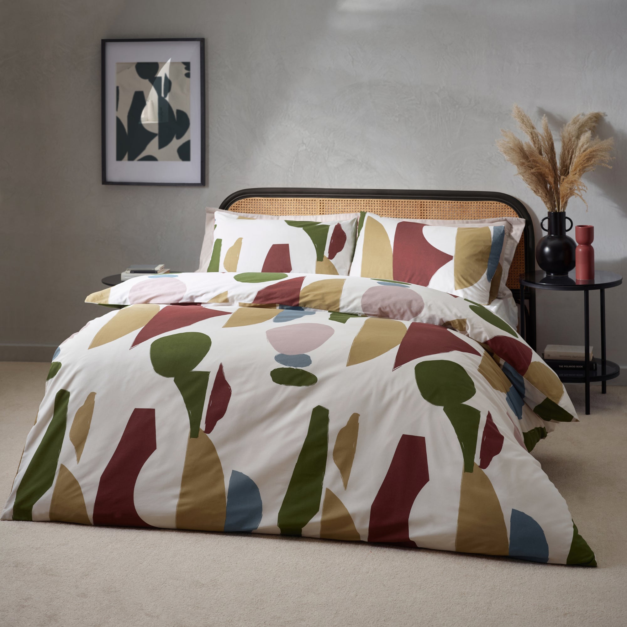 Hem Meta Cotton Rich Duvet Cover Pillowcase Set Brown