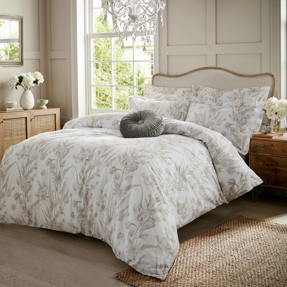 Holly Willoughby Darcie Natural Duvet Cover & Pillowcase Set Dunelm