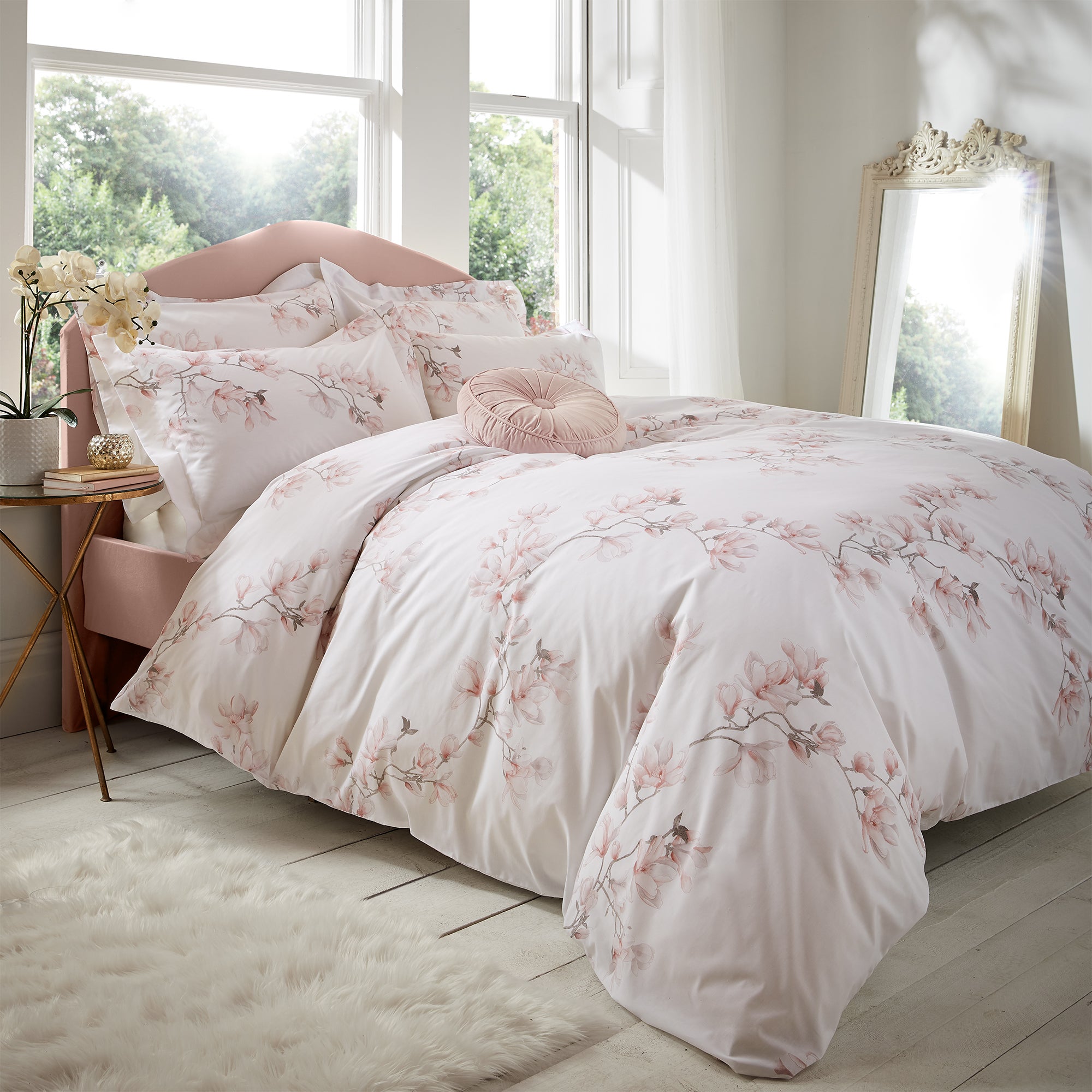 Nessa Pink Duvet Cover Pillowcase Set Pink