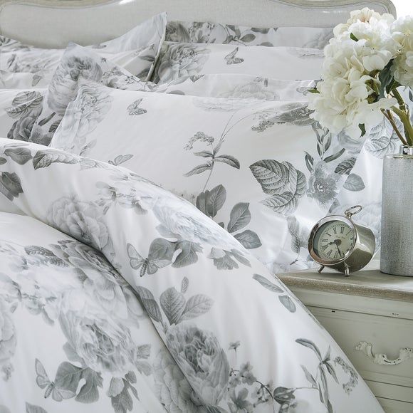 Holly Willoughby Adele Grey Duvet Cover & Pillowcase Set Dunelm