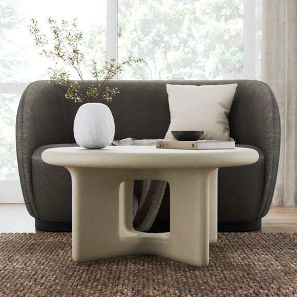 Cream concrete store coffee table