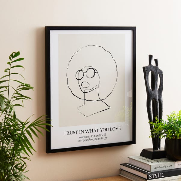 Trust In Love Line Drawing Framed Print image 1 of 3