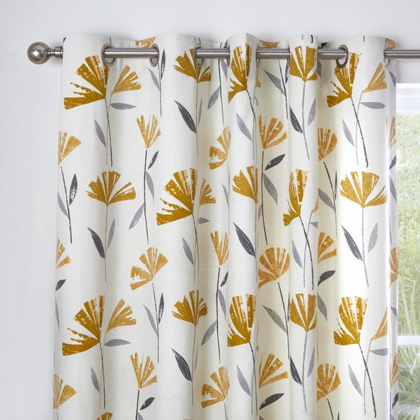 Fusion Dacey Ochre Eyelet Curtains image 1 of 6