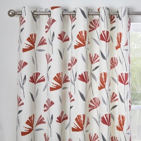 Fusion Dacey Red Eyelet Curtains