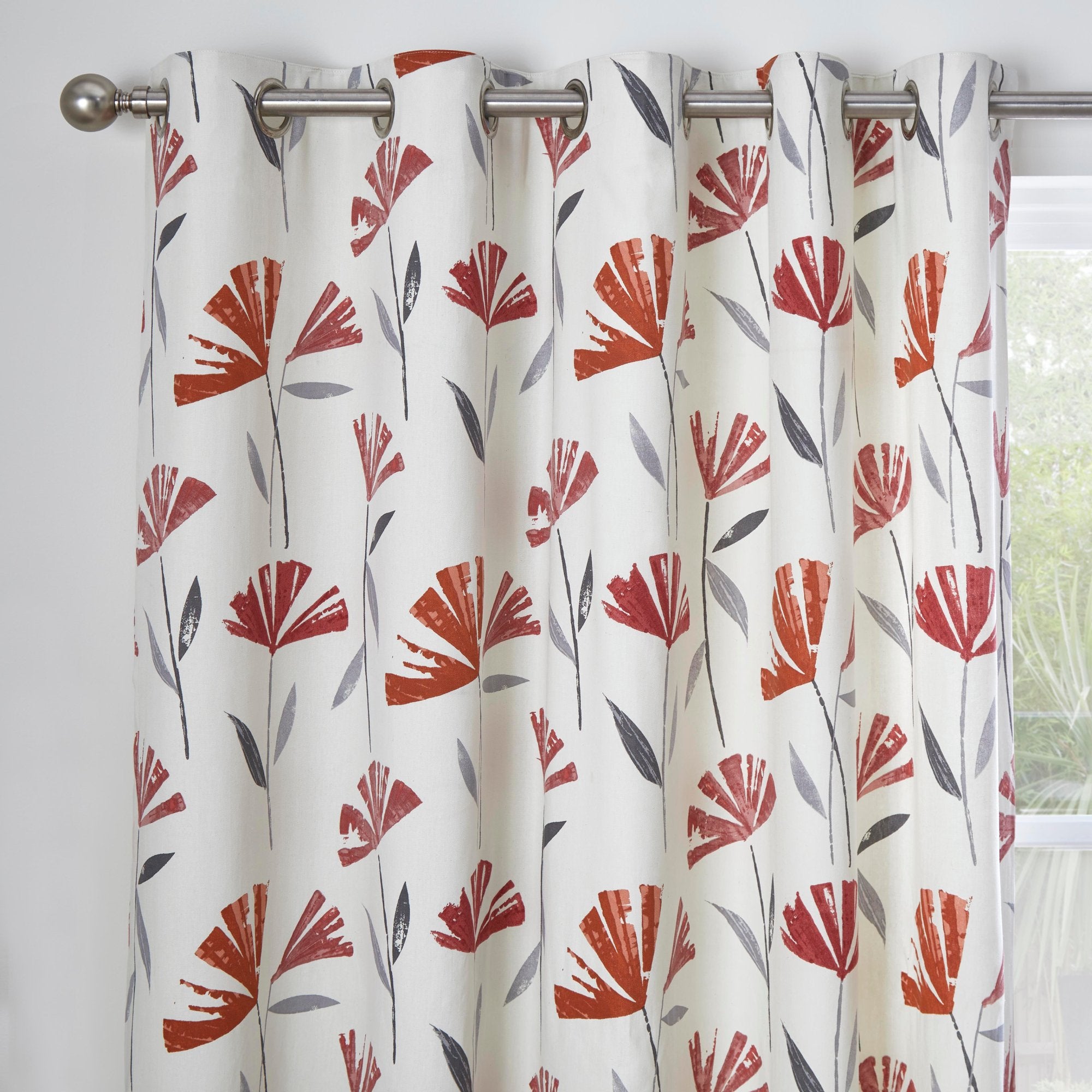 Fusion Dacey Red Eyelet Curtains