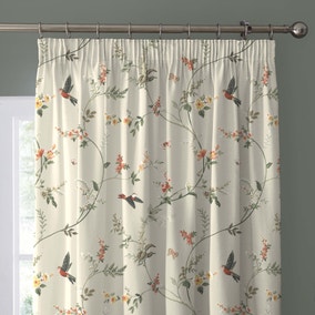 Darnley Coral Pencil Pleat Curtains