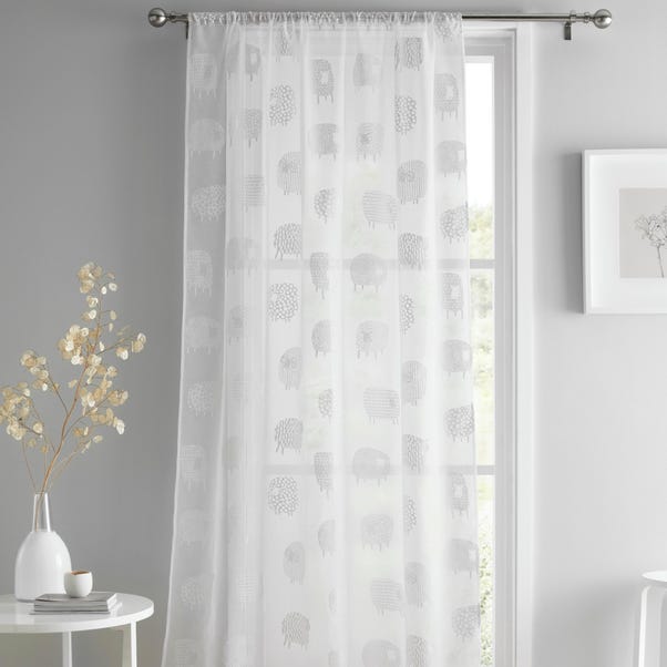 Fusion Dotty Sheep White Slot Top Voile Panel image 1 of 4