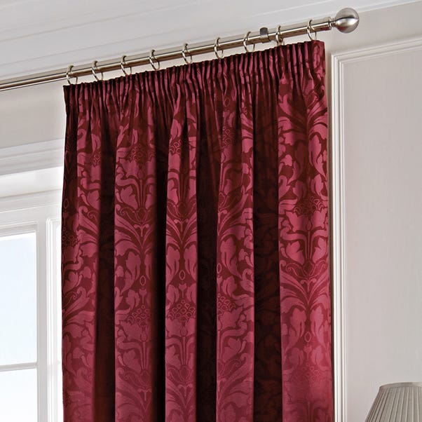 Eastbourne Burgundy Pencil Pleat Curtains image 1 of 5