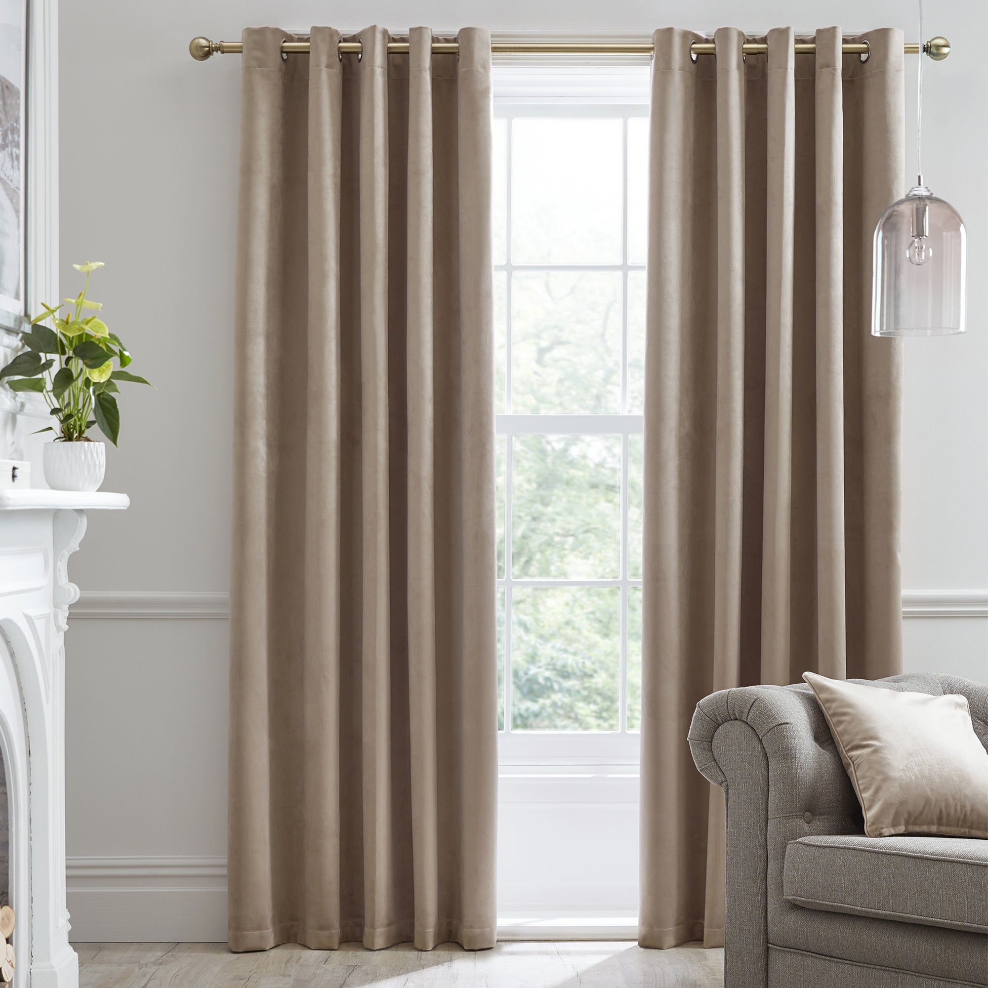 Laurence Llewelyn-Bowen Montrose Linen Blackout Eyelet Curtains | Dunelm