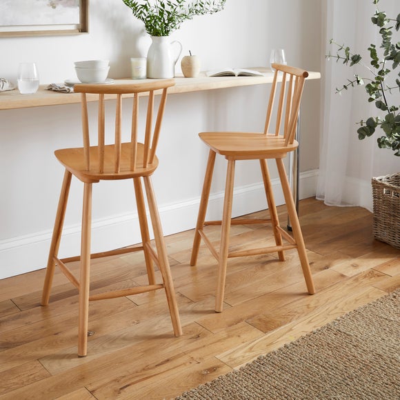 Harvey Bar Stool Beech Wood Dunelm