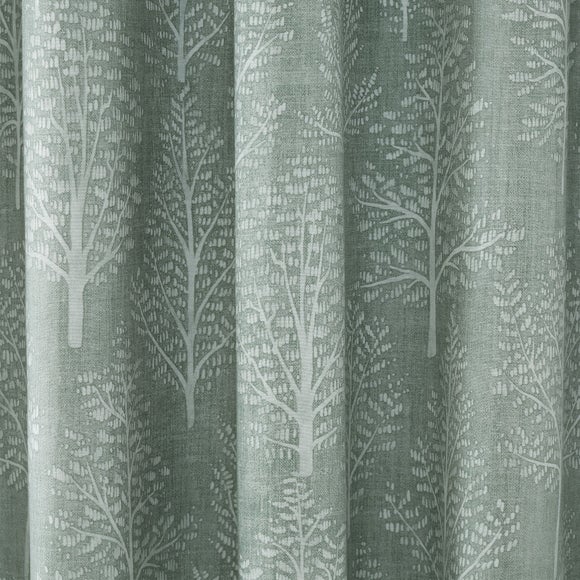 Catherine Lansfield Alder Trees Sage Green Eyelet Curtains Dunelm