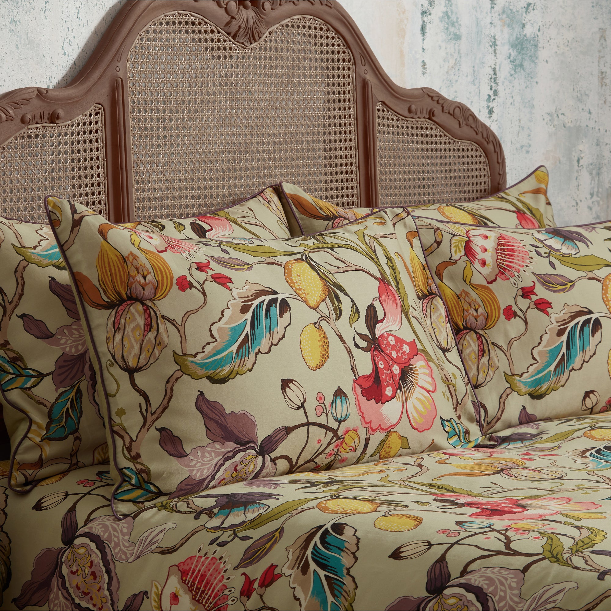 Ew By Edinburgh Weavers Morton Floral Chintz 100 Cotton Sateen Pillowcase Pair Yellowgreen