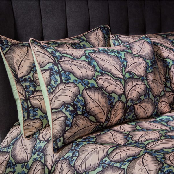 EW by Edinburgh Weavers Magali Tropical Mint 100% Cotton Sateen Pillowcase Pair image 1 of 3