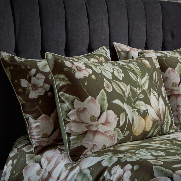 EW by Edinburgh Weavers Lavish Floral Moss 100% Cotton Sateen Pillowcase Pair image 1 of 3
