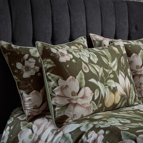 EW by Edinburgh Weavers Lavish Floral Moss 100% Cotton Sateen Pillowcase Pair