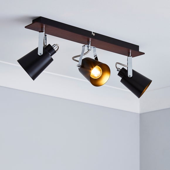 Johan 3 Light Black Semi Flush Spotlight Bar