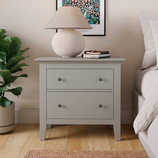 Lynton 2 Drawer Wide Bedside Table image 1 of 6