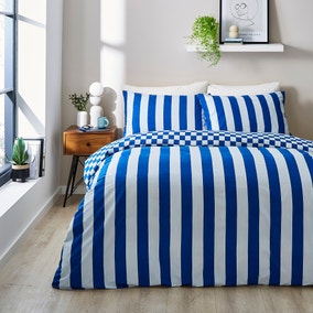 Hadleigh Stripe Blue Duvet Cover & Pillowcase Set
