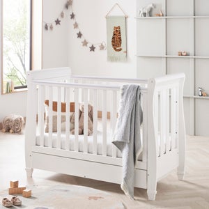 Babymore Eva Sleigh Cot Bed With Drawer