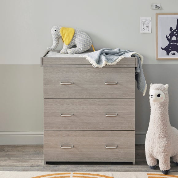 Babymore Caro 3 Drawer Chest Changing Unit Dunelm