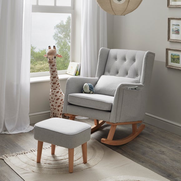 Babymore Lux Nursing Chair with Stool Dunelm