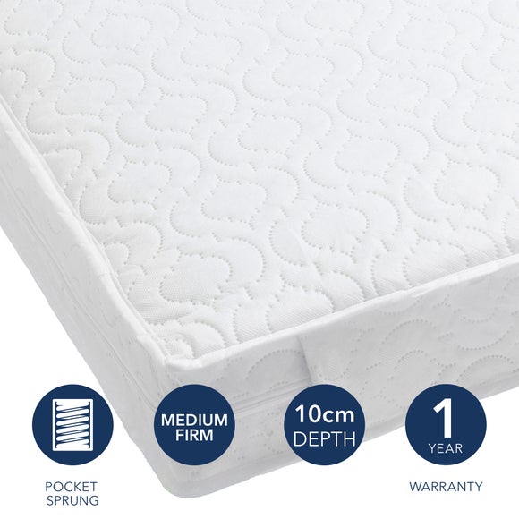 Babymore Pocket Sprung Cot Mattress Dunelm