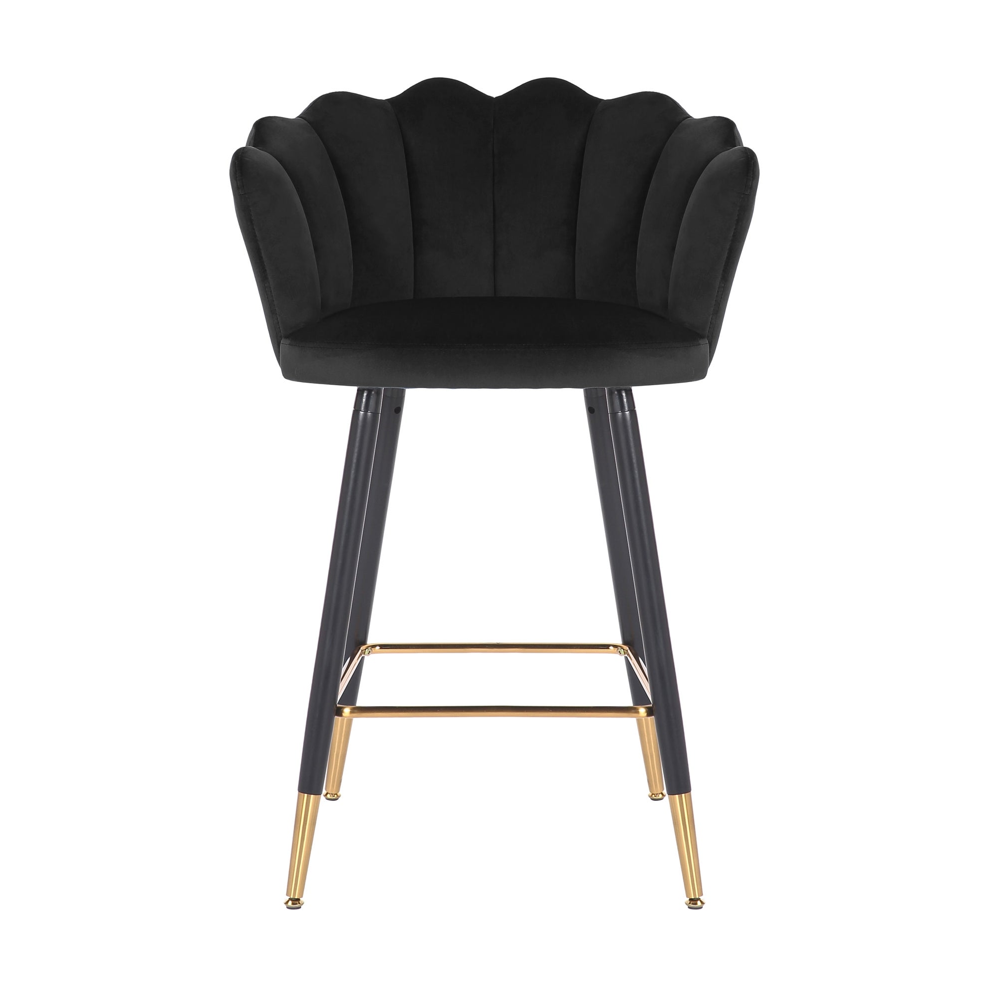 Vivian Counter Height Bar Stool, Velvet Black