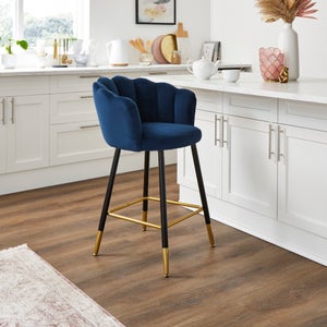 Vivian Counter Height Bar Stool- Velvet