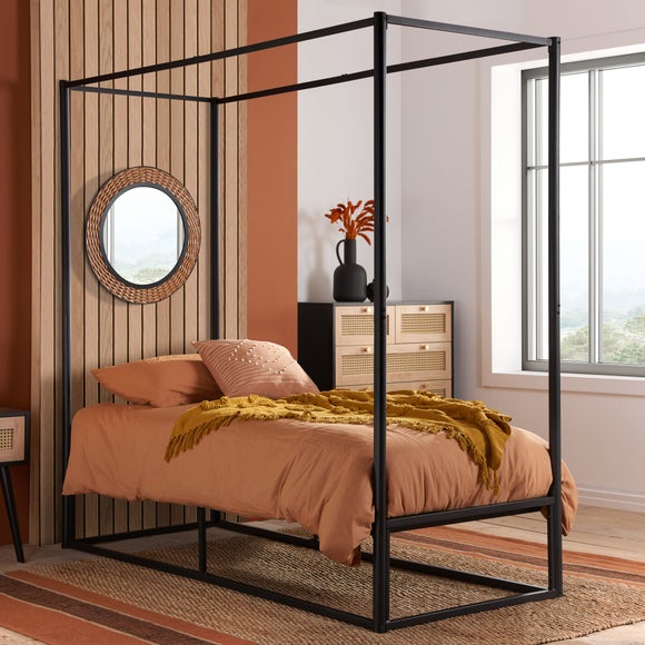 Metal canopy deals bed frame king