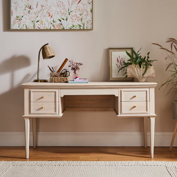 Pottery barn white on sale wood desk