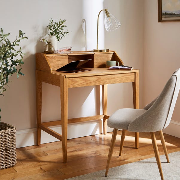 Knowle Compact Pull Out Oak Desk image 1 of 10