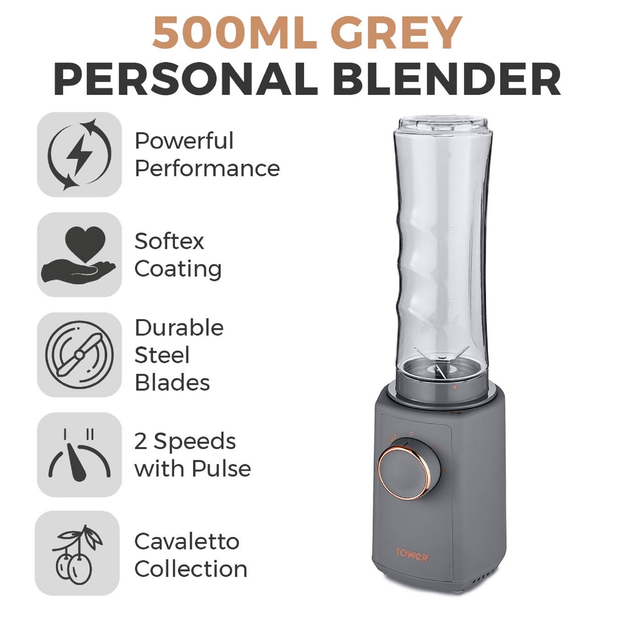 Tower Cavaletto 300w Personal Blender Grey