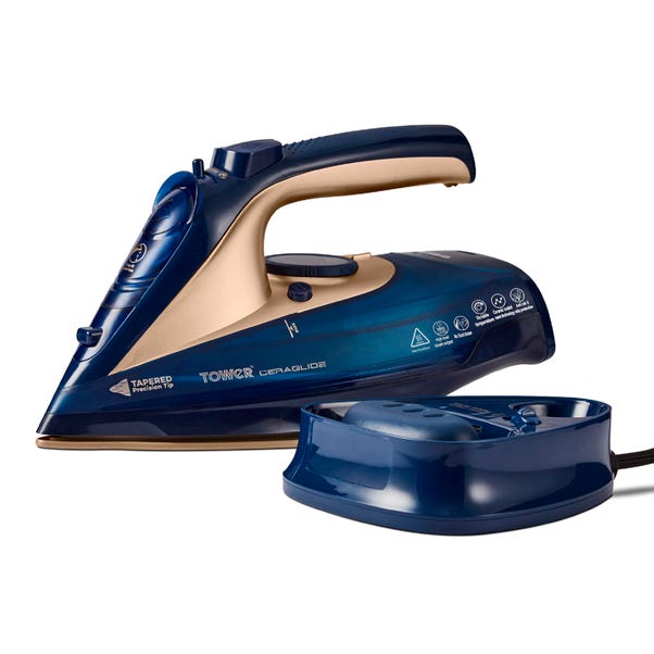 Tower Ceraglide Cord Cordless Iron Blue Gold image 1 of 9