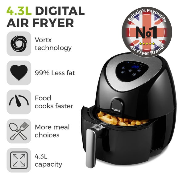 Tower Vortx 4.3L Digital Air Fryer | Dunelm