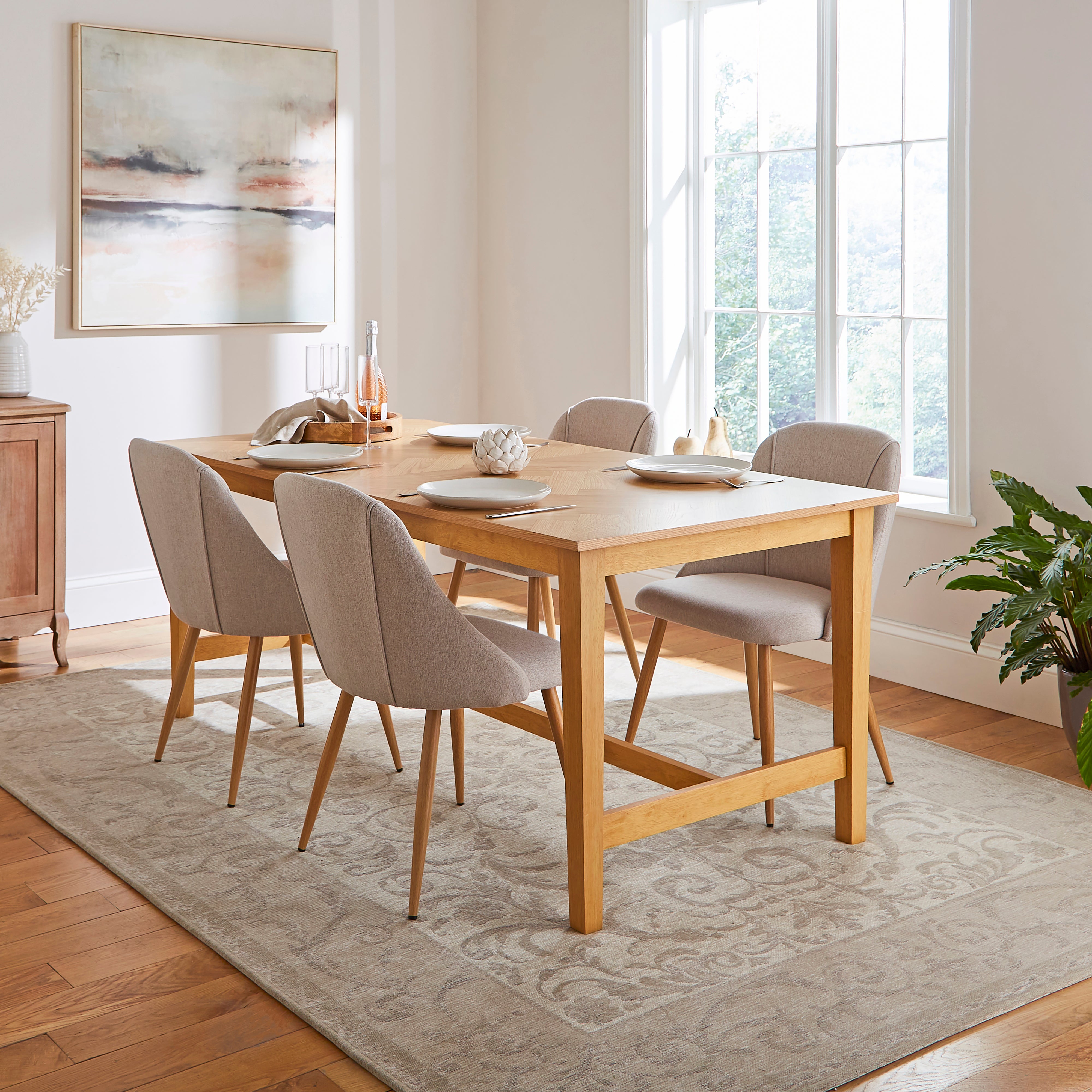 Frederick 4 6 Seater Rectangular Extendable Dining Table Natural
