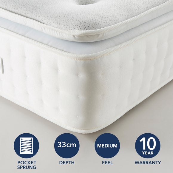 Fogarty Memory Foam Pillow Top 1000 Pocket Sprung Mattress Dunelm